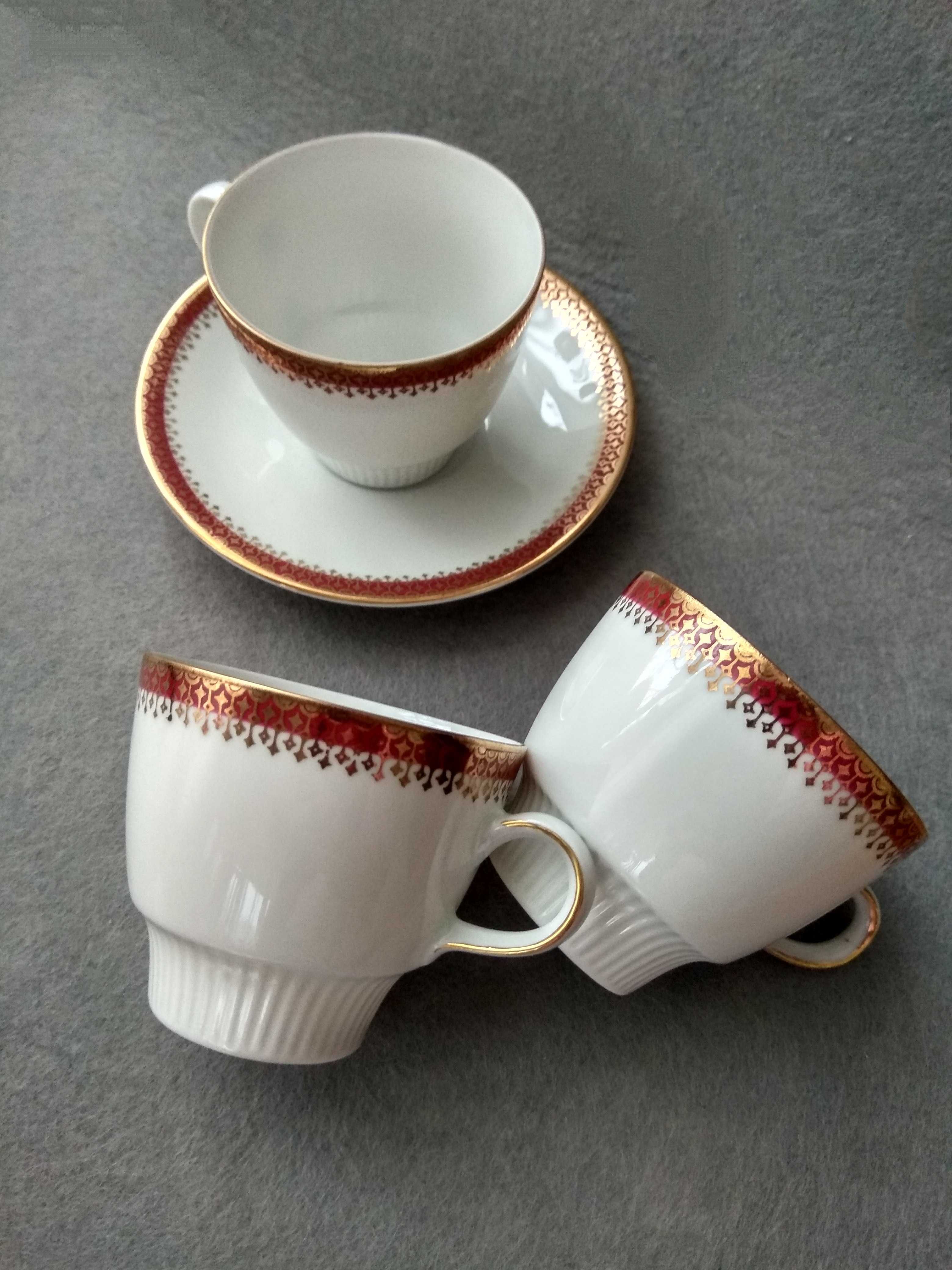 Кофейный набор чашки и блюдца  Mitterteich Bavaria, костяной фарфор