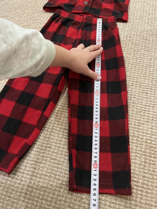 Флисовый новогодний костюм в клеточку