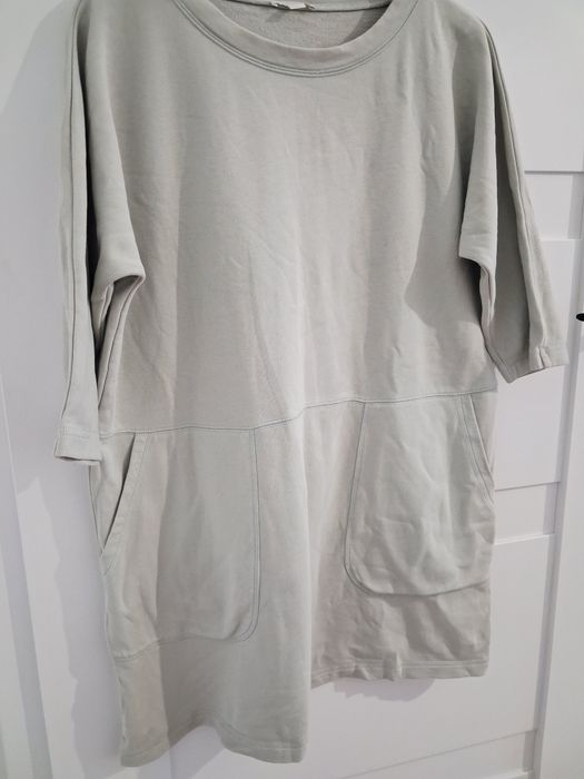 COS miętowa bluza sukienka dresowa S