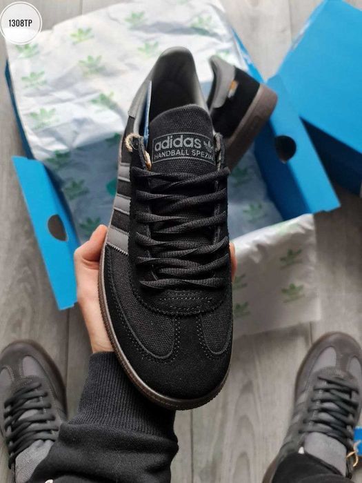 Мужские кроссовки Adidas Spezial Handball Cordura Black-Grey. 41-45