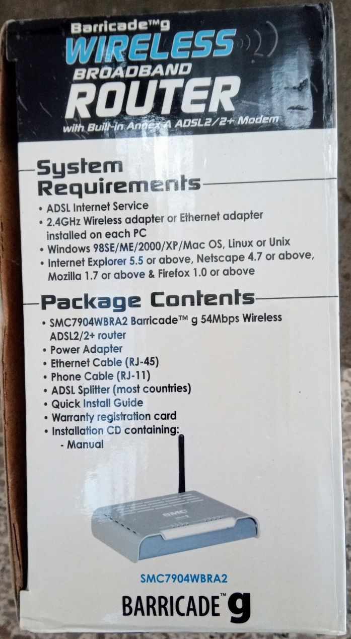 Router e modem ADSL 2+ SMC novo