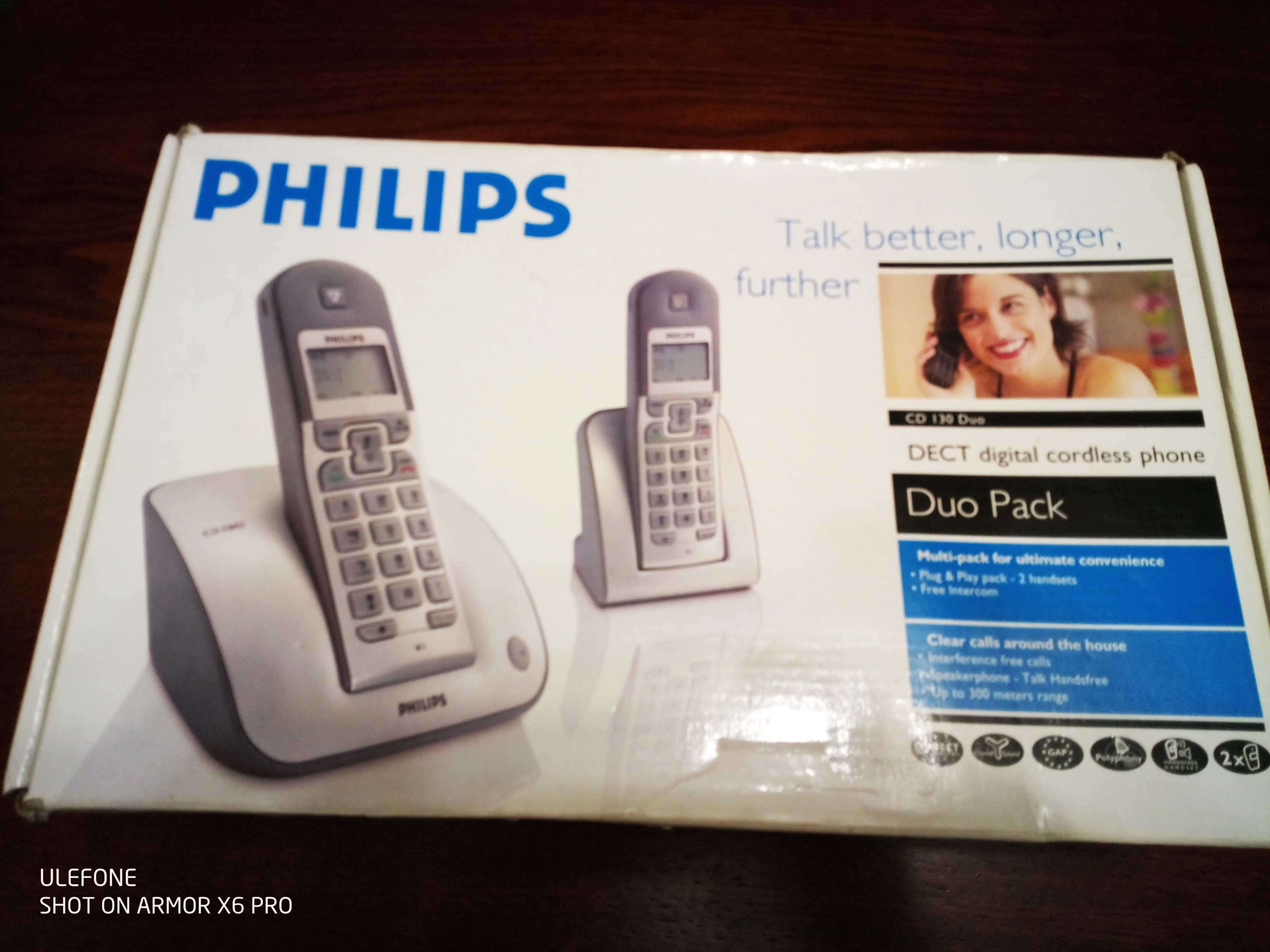 Telefon bezprzewodowy stacjonarny Philips do 300m