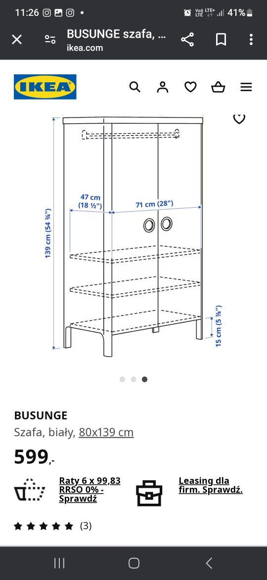 Szafa IKEA Busunge