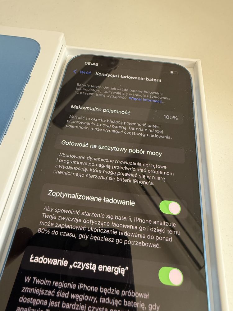 iPhone 13 128gb Blue Idealny Bateria 100%