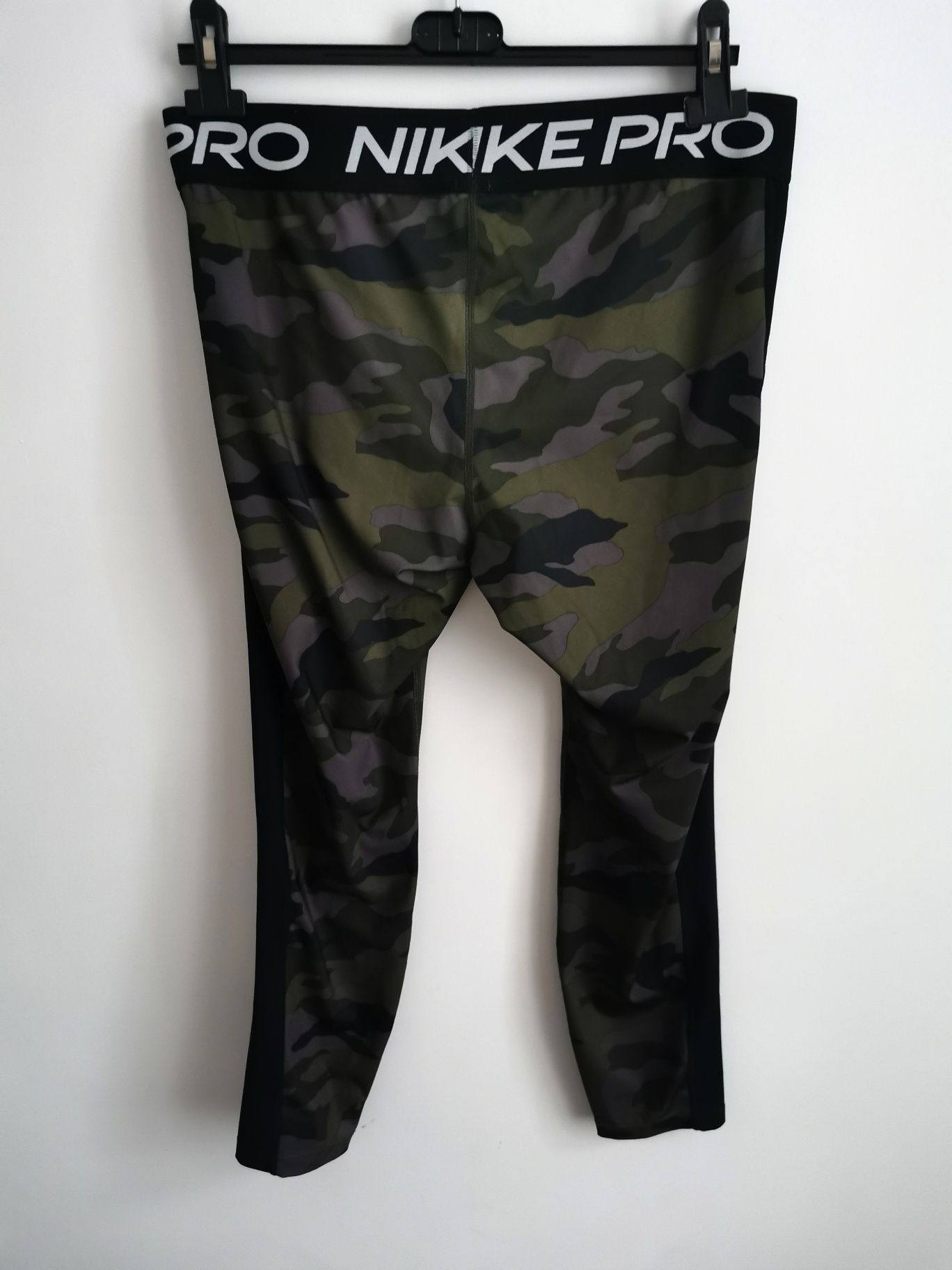 Nike Pro legginsy sportowe damskie logowane moro XL