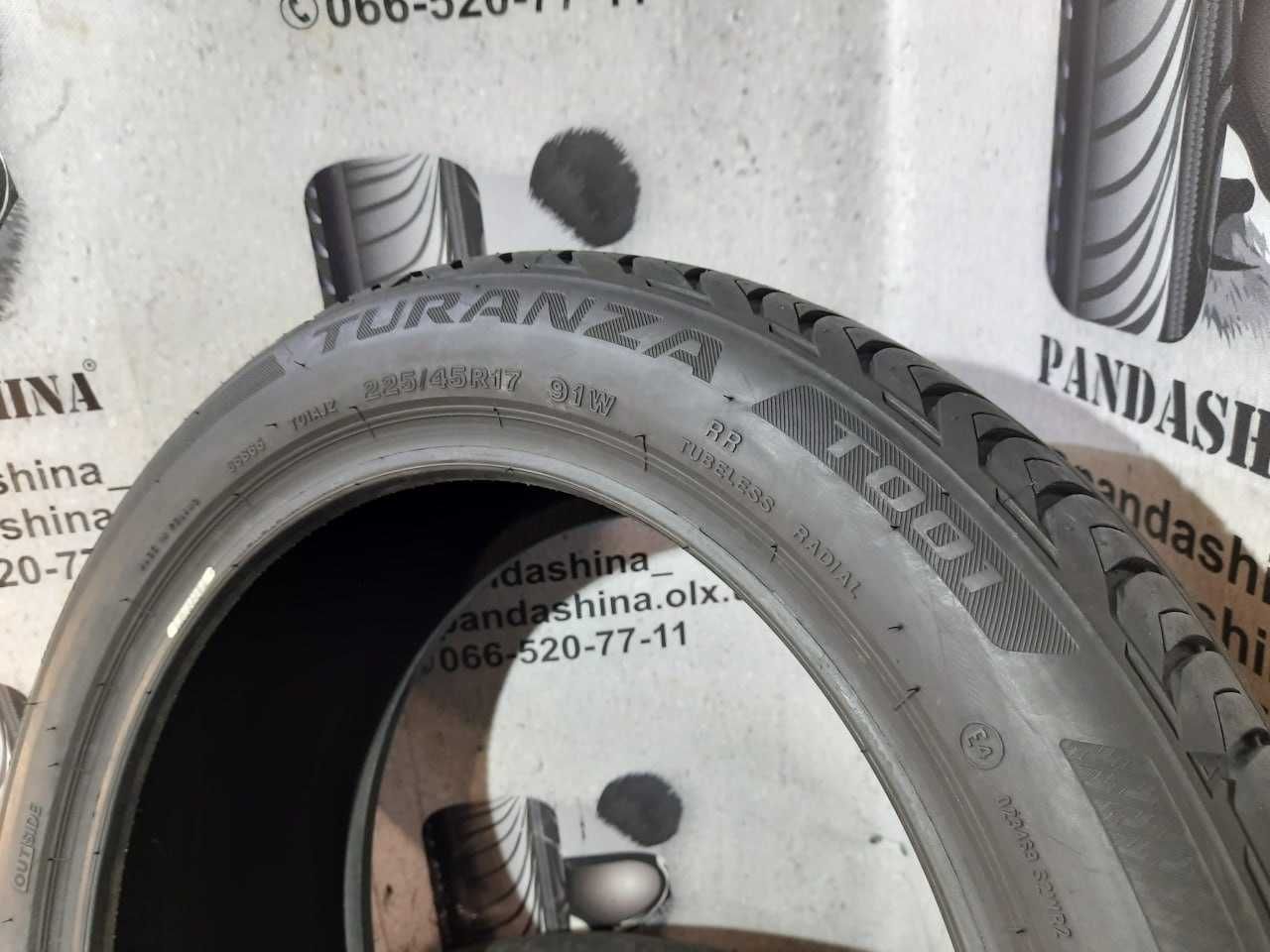 Шини сток 225/45 R17 BRIDGESTONE Turanza T001 б/в літо склад