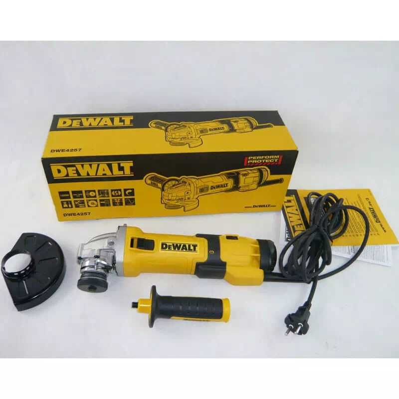 Шлифмашина угловая болгарка сетевая DeWALT DWE4257/1.5кВт/электроника