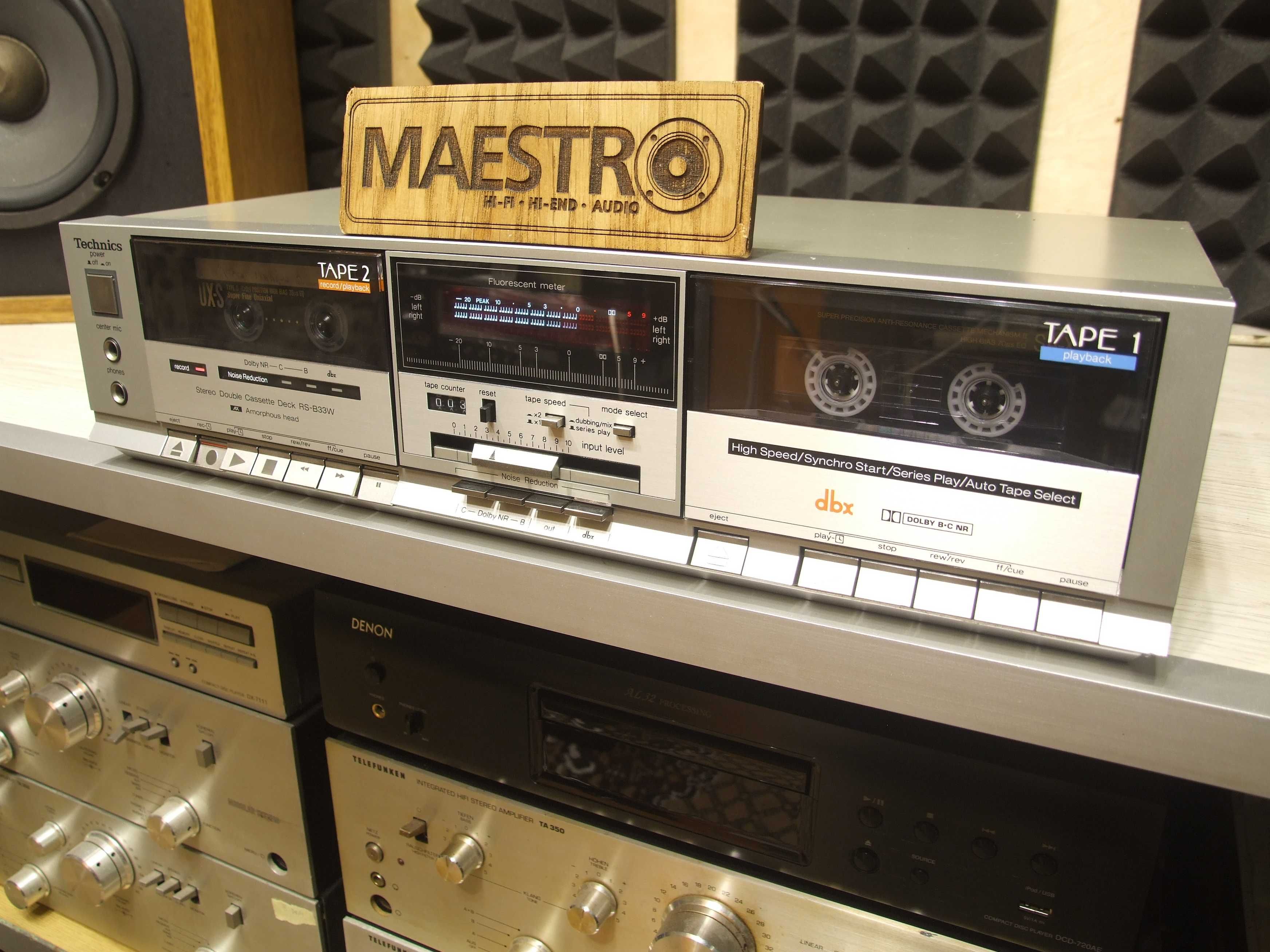 Касетна дека Technics RS-B33W. dbx. JAPAN. Amorphous head. Наложеним