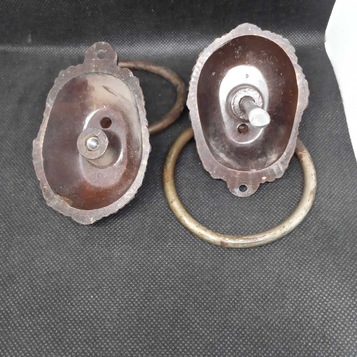 Винтажная дверная ручка в форме головы льва с кольцом полный комплект.