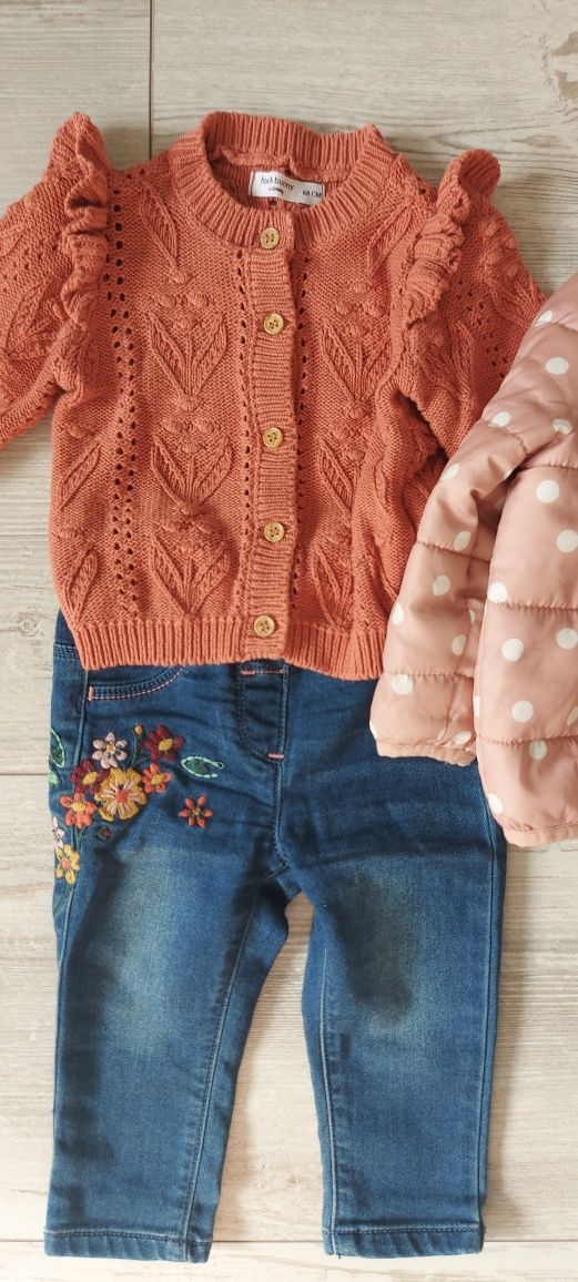 Весняна дитяча курточка, кофта та джинси р.68