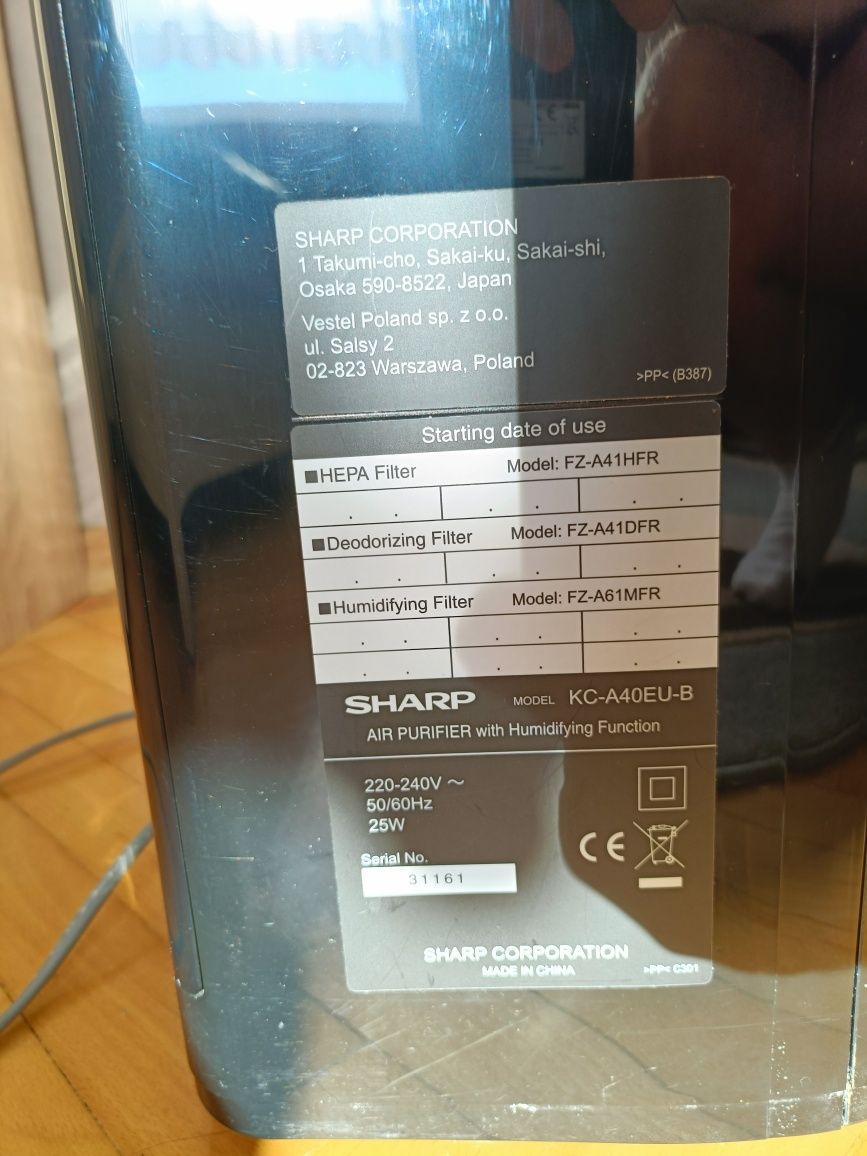 Oczyszczacz powietrza Sharp kc-a40eu-b