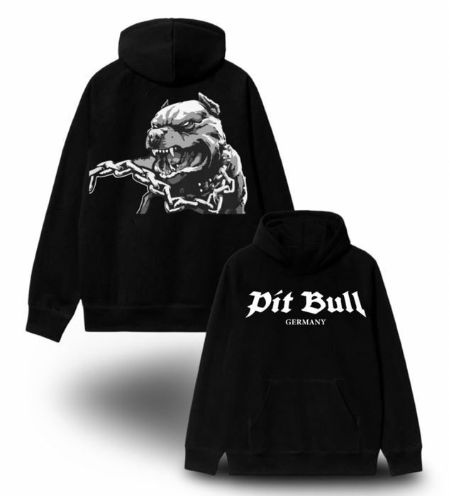 Худи Pit Bull Germany Casual Logo пит буль черное толстовка Новинка