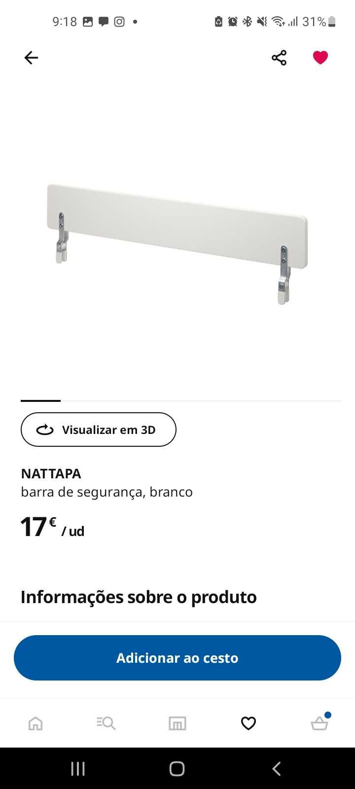 Cama Solteiro IKEA 90 x 200