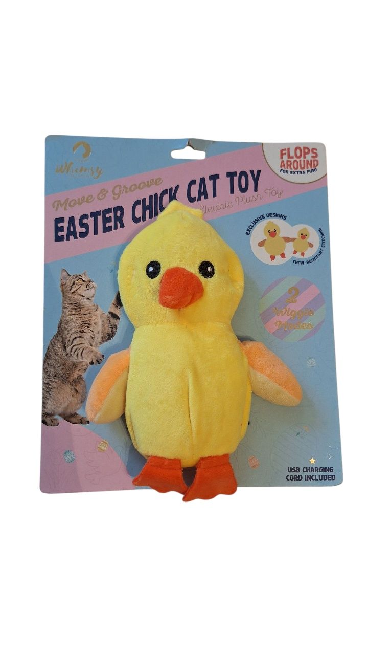 Interaktywna zabawka dla kota ład.USB z USA - EASTER CHICK CAT TOY