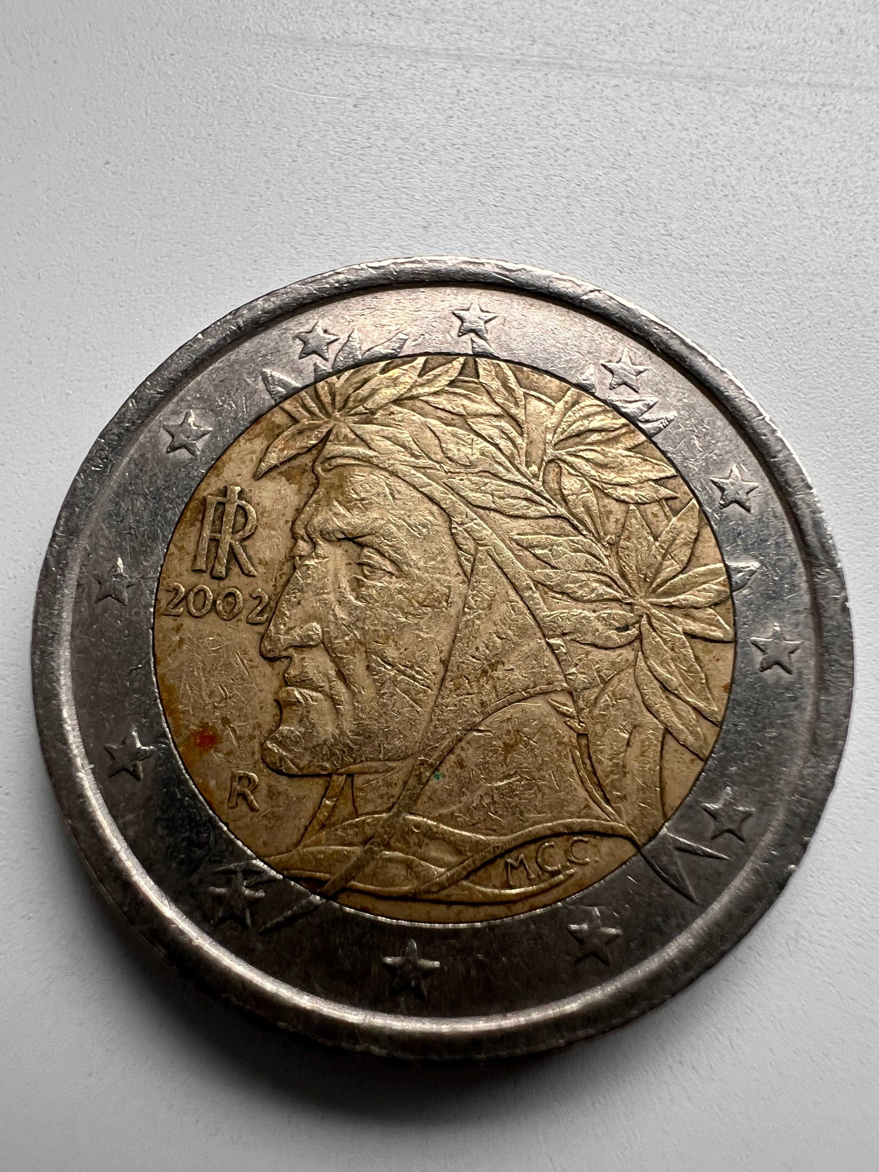 2 € euro Monety z błędami destrukt skrętka