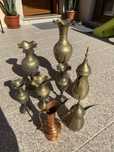 Jarras antigas douradas e bronze