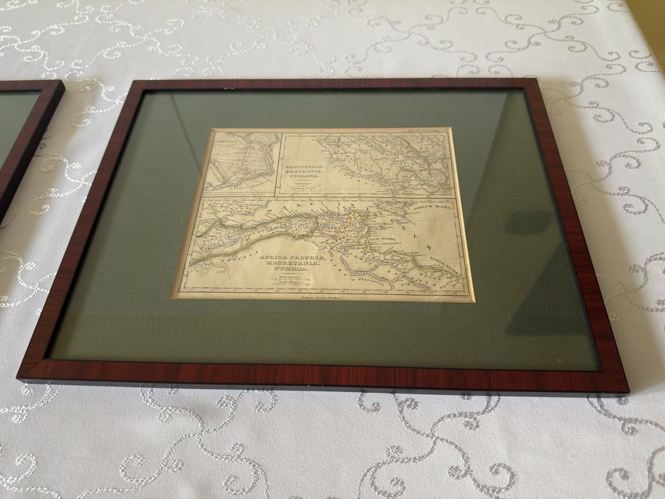 Antyczny Miedzioryt Komplet 2 Sztuk  XVIII Wiek Grafika Oryginał Rama