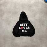 Vintage Bluza City Loves Me Hoodie Spellout Trendy Y2K Style