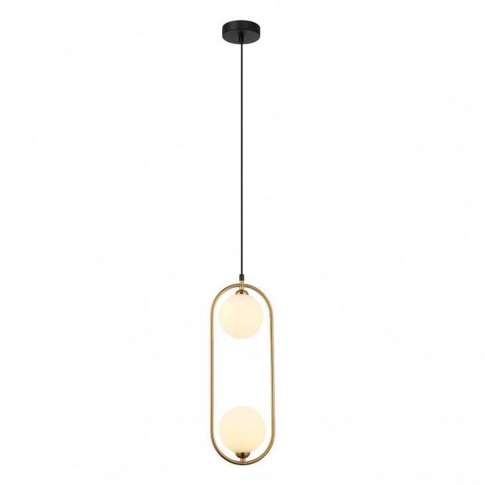 Candeeiro suspenso com 1/ 2 bolas dourado ou preto
