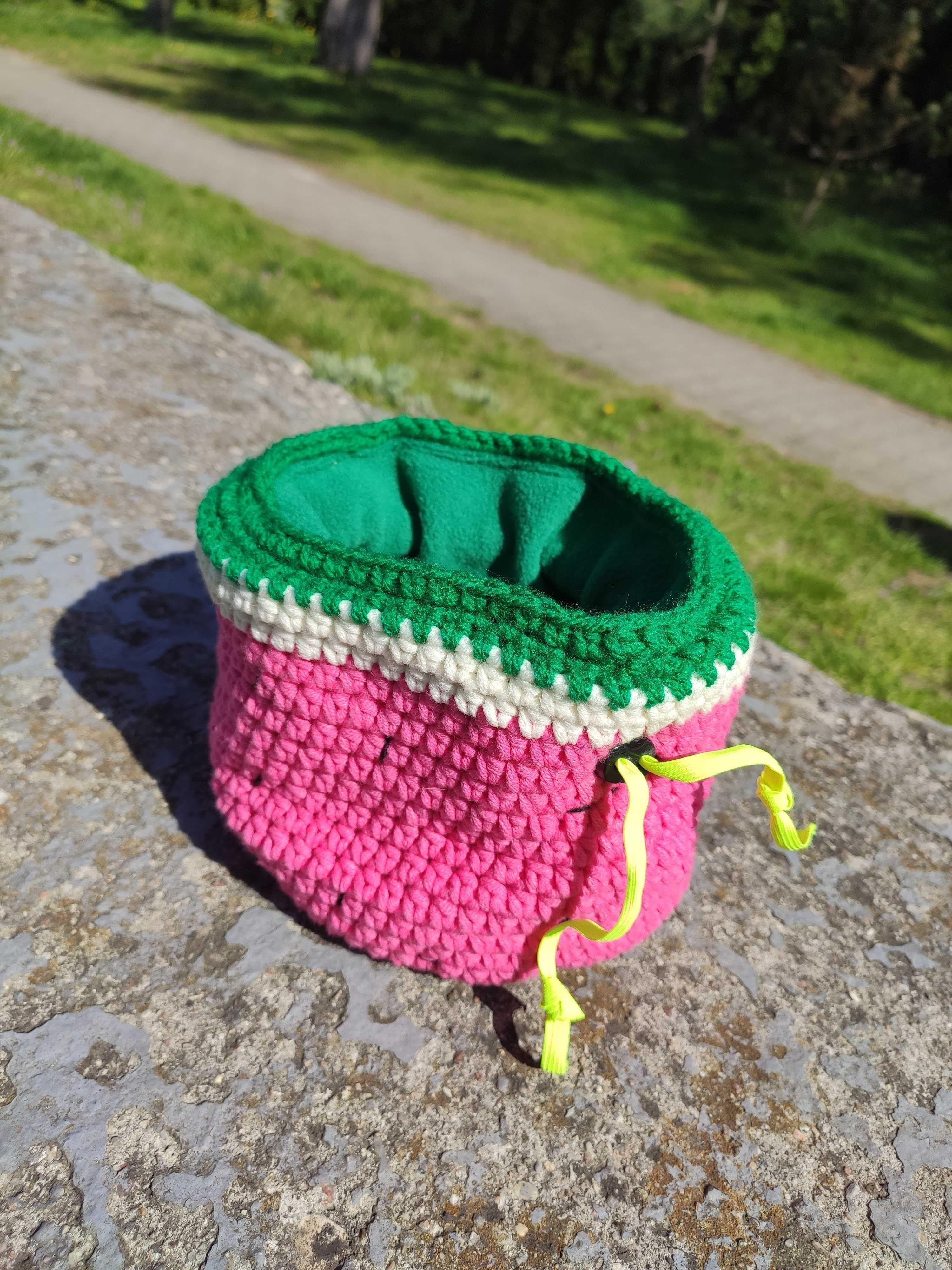 Woreczek na magnezję, śmieszny worek na magnezję Handmade, arbuz