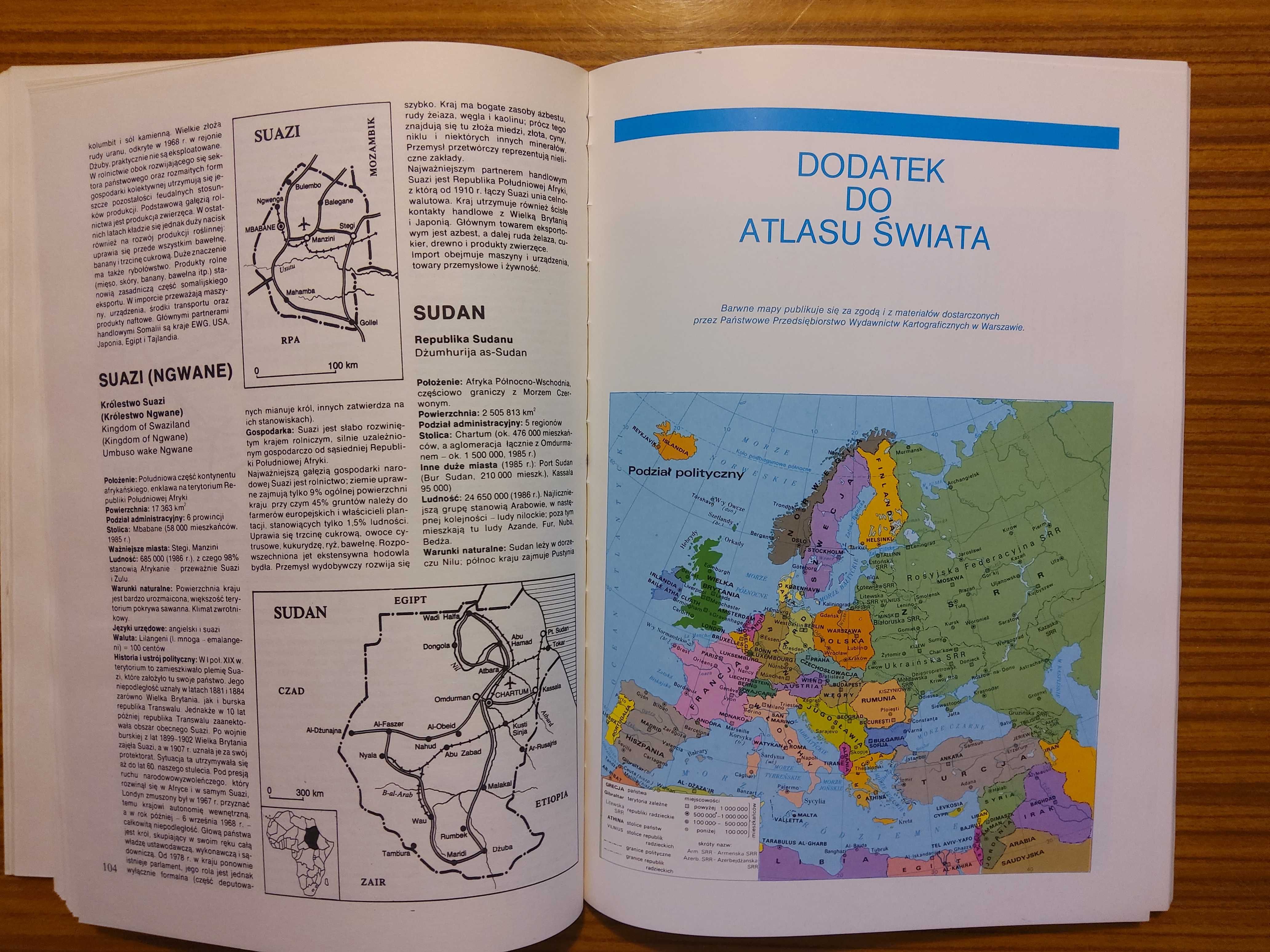 Polityczny atlas świata 1988 Nowe czasy wydanie specjalne