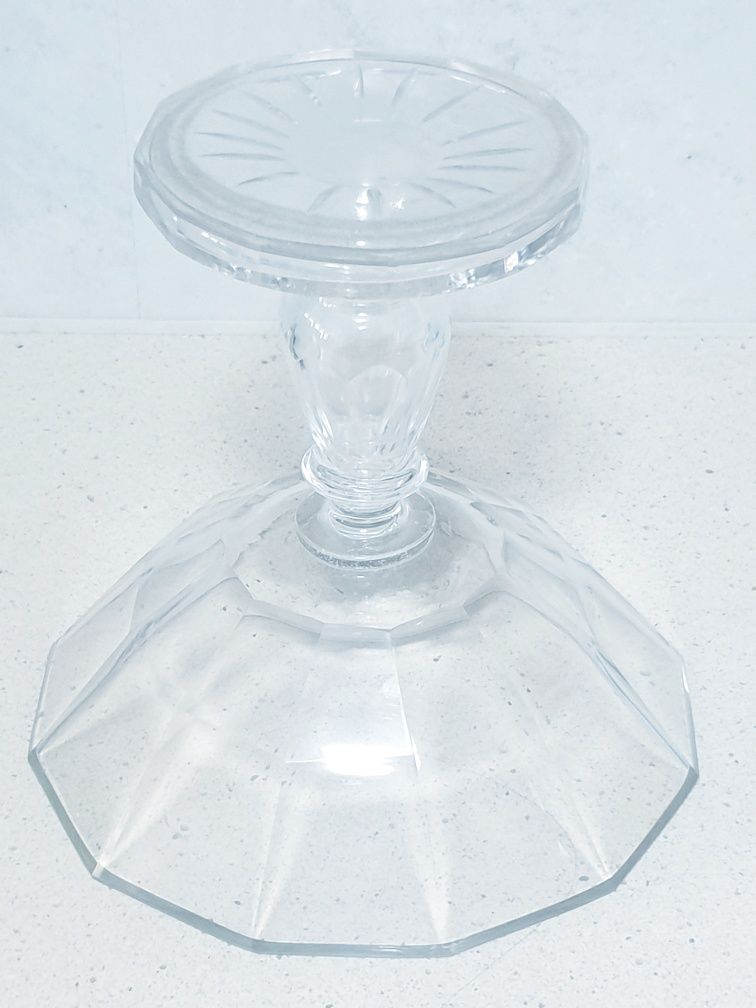 Fantástica antiga taça de pé alto em cristal Sec.XIX