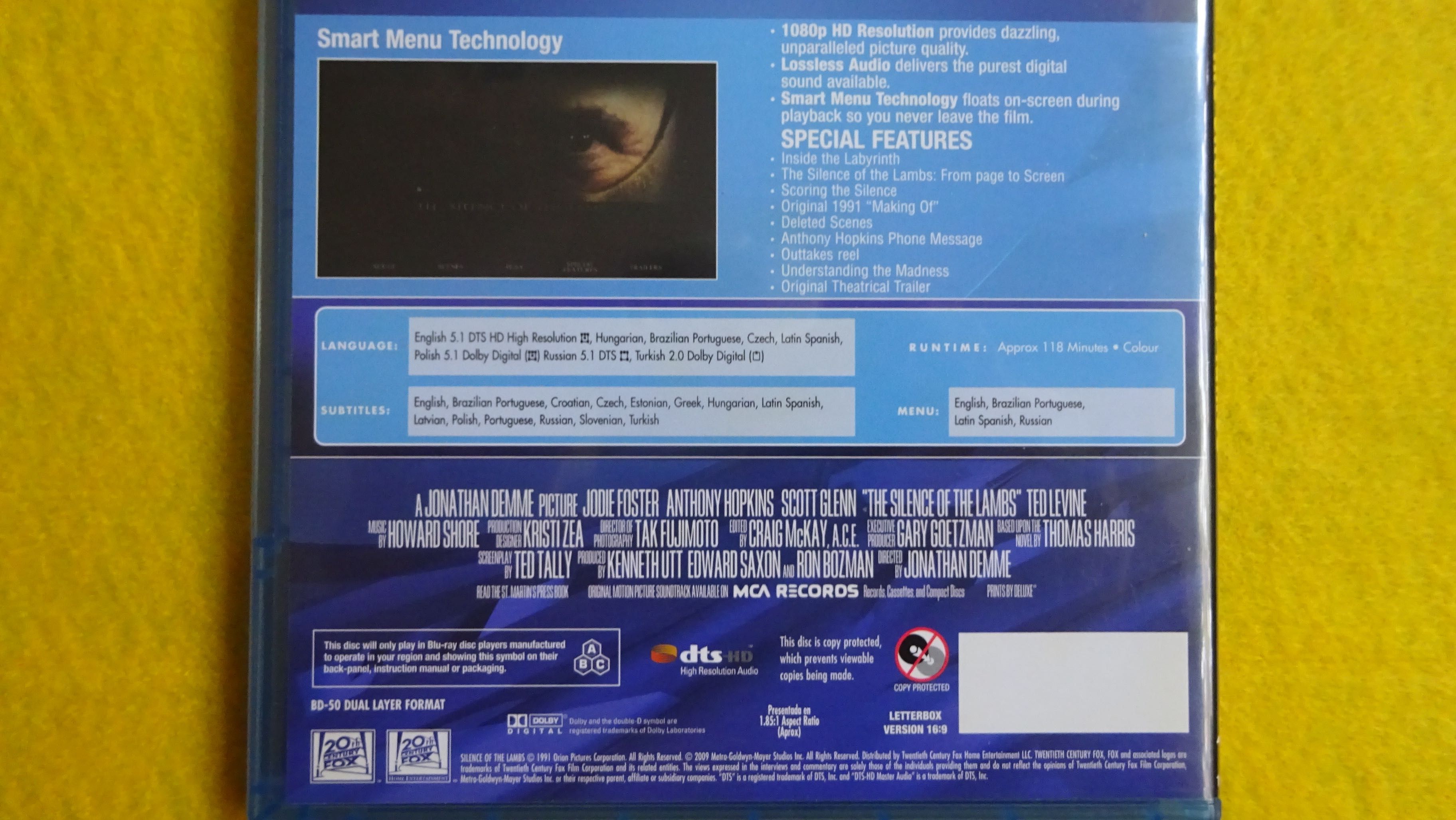 Blu-ray Milczenie owiec A Hopkins blu polska wersja audio napisy odbWa