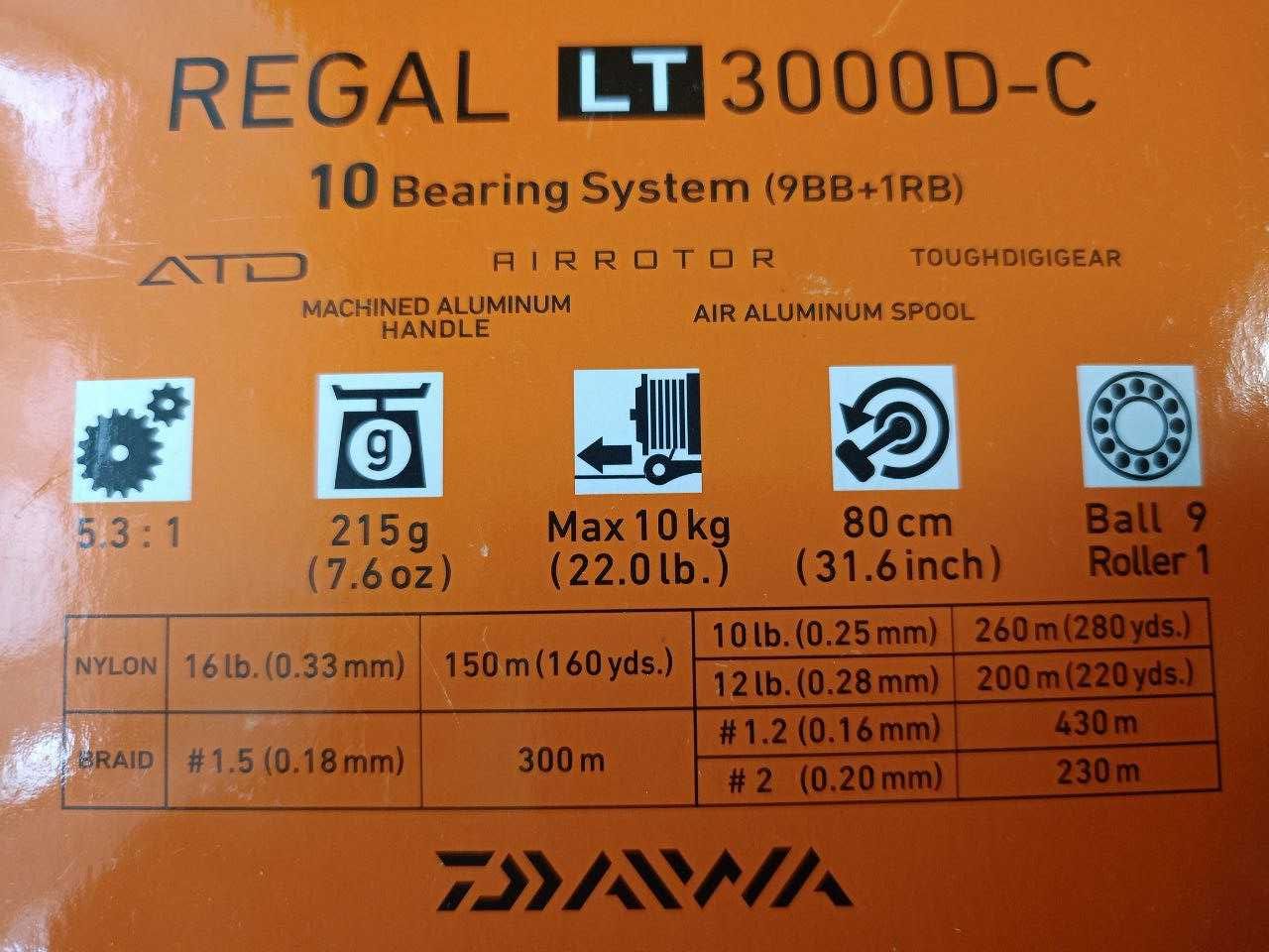 Катушкa спиннинговая Daiwa Regal LT 3000D-C