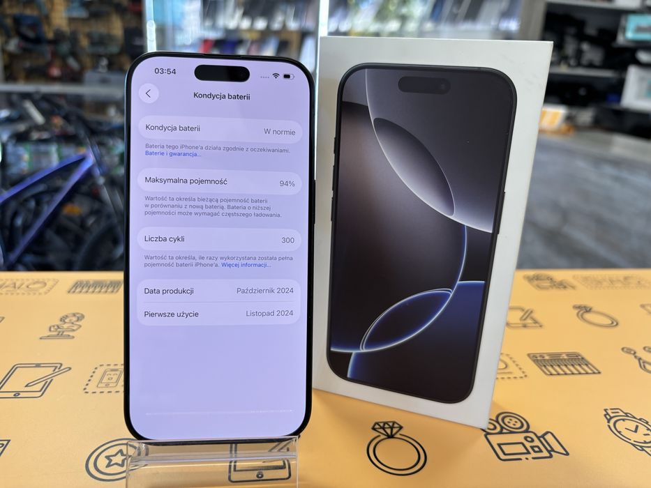 Apple iPhone 16Pro 256GB (Bat.94%) Black, Gwarnacja! Lombard Halogsm