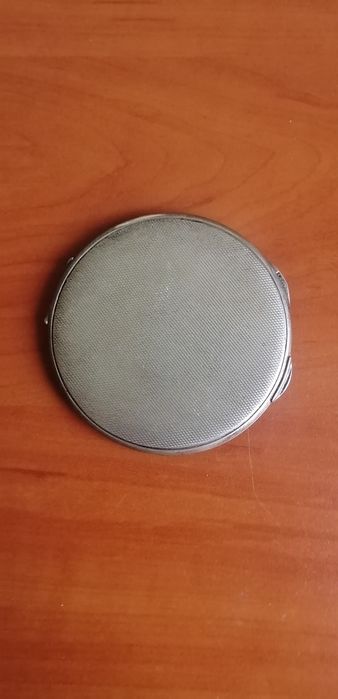 Stare piękne puzderko lusterko puderniczka  srebrne pr. 835 Unikat
