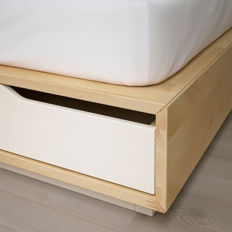 Łóżko Ikea mandal z szufladami 160x200 drewniane