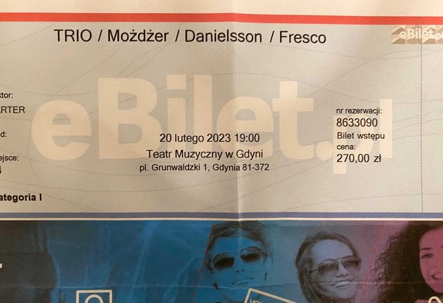 Bilet na koncert Możdżer Danielsson Fresco Trio - Gdynia 20.02.2023