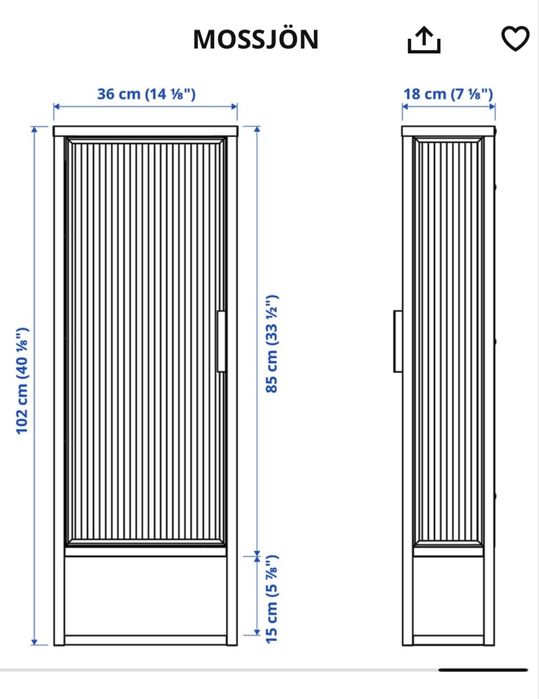 Witrynka MOSSJÖN Ikea