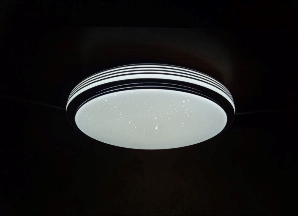 Люстра Светодиодный Светильник LED С д/у пультом 50w Сереб. с зеркалом