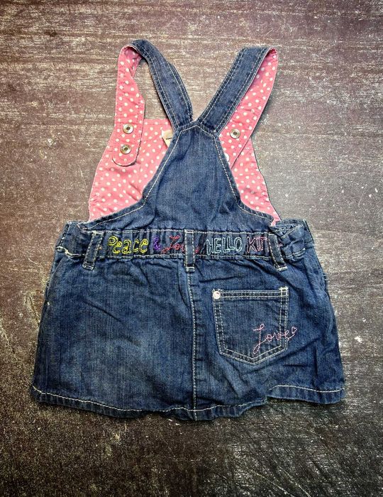 Jeansowa niemowlęca sukienka Hello Kitty