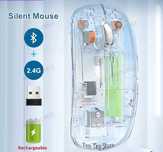 Przezroczysta mysz USB Bluetooth z wbudowaną baterią