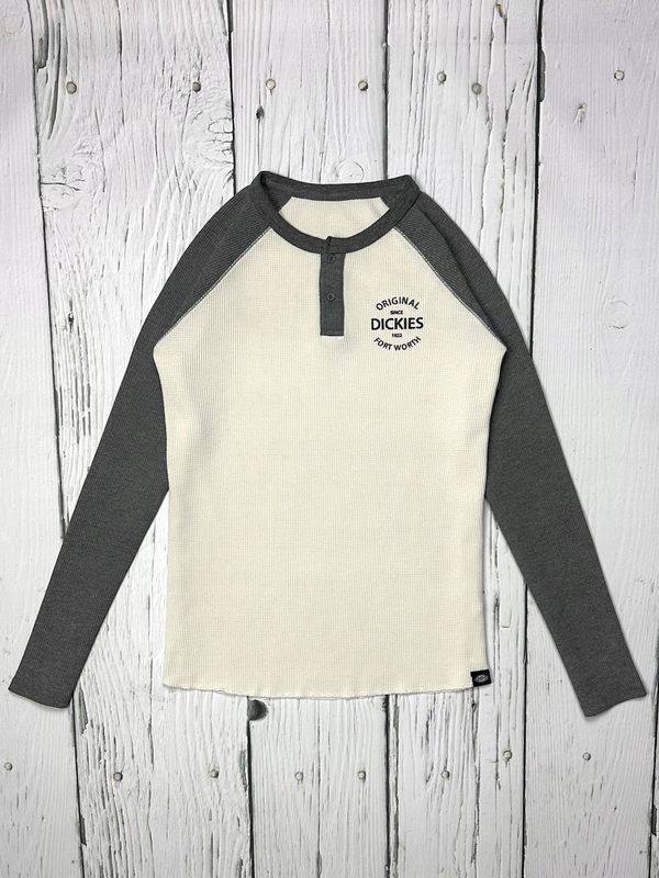 Dickies Koszulka Longsleeve Teksturowa na Guziki Męska Logowana