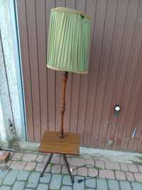 Lampa stojąca ze stolikiem stolik PRL retro anyk lampa nocna lampka