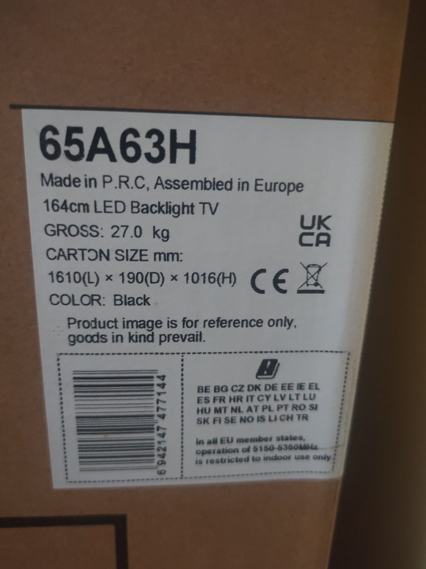 TV Hisense 65A63H (nova dentro da caixa)