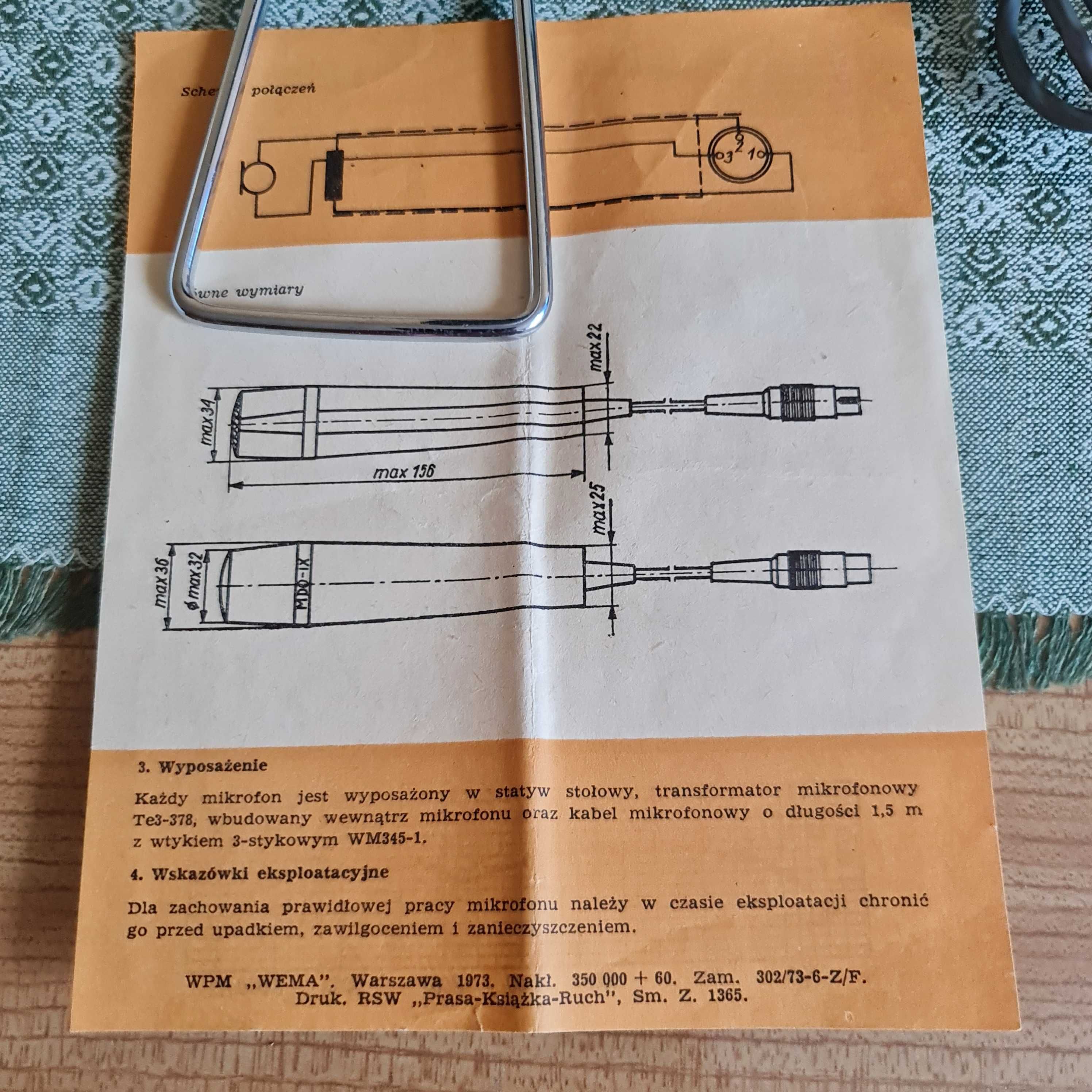 MIKROFON Unitra Tonsil MDO-IX 676