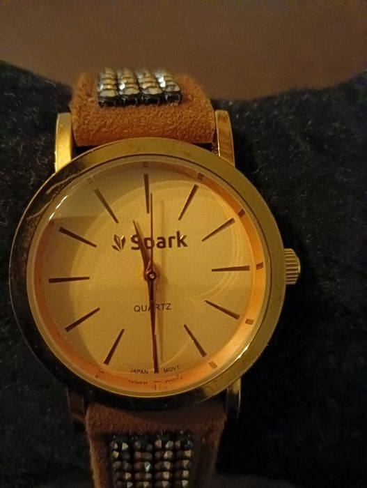 Zegarek damski, skórzany, brązowy, okazja