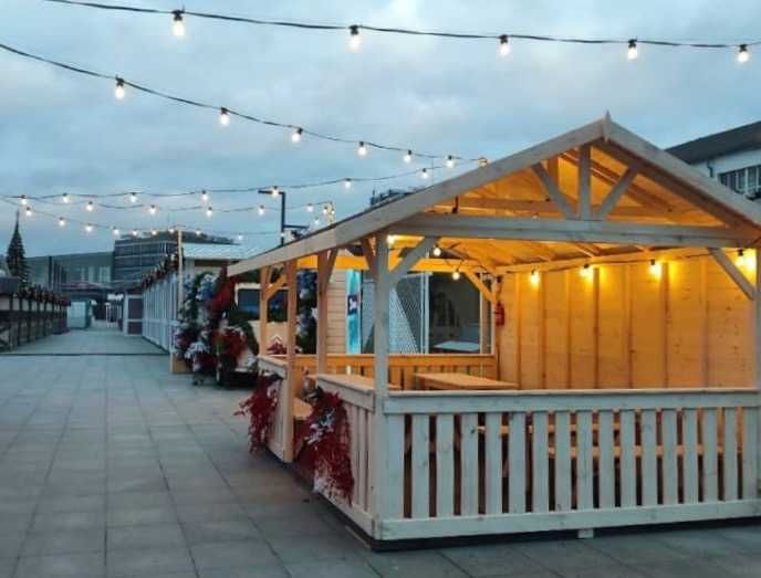 Altana drewniana 4x3 z zabudowanym bokiem Altanka ogrodowa Taras Wiata