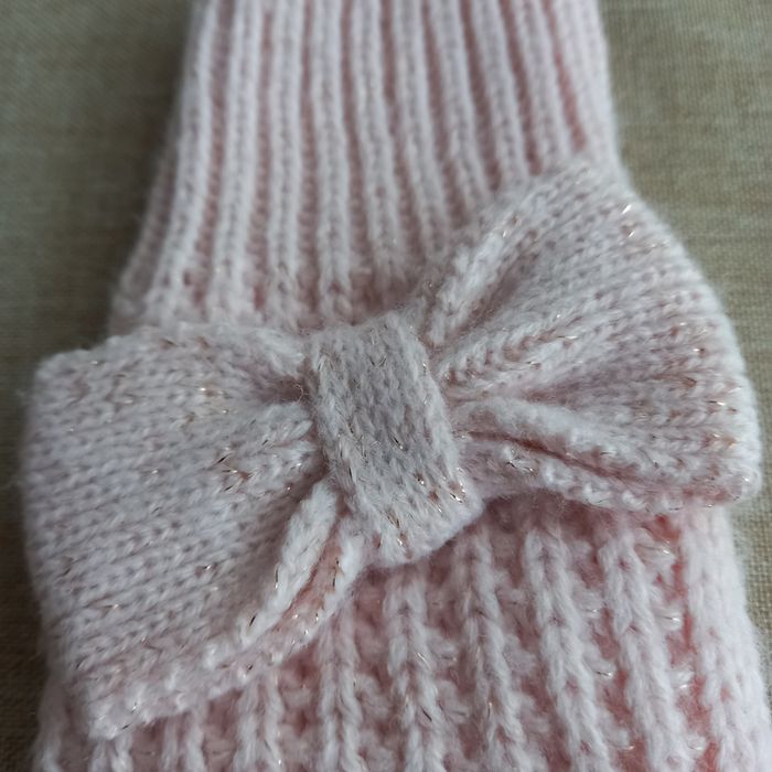 Rękawiczki zimowe dziewczęce z kokardą, H&M, r. 92