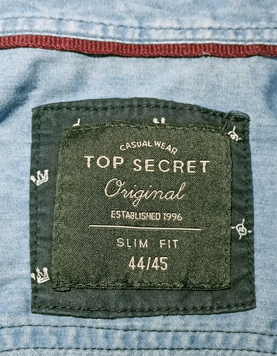 Męska granatowa Koszula we wzory Top Secret 44 (2 XL)