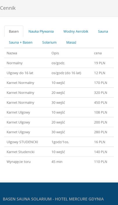 Sprzedam karnet na basen w Gdyni