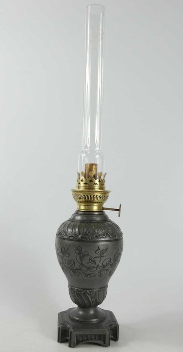 Lampa naftowa SECESJA kwiat brenner palnik PARIS kominek sygnowany