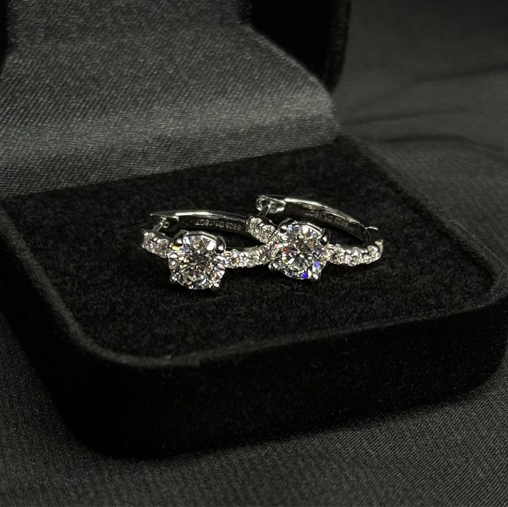 !!СПЕЦІАЛЬНА ЦІНА!! Преміальні сережки з муассанітам 2.36 ct