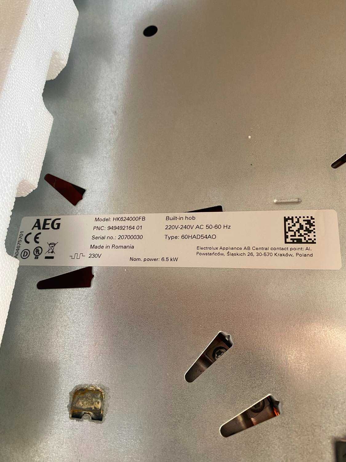 Placa vitrocêramica marca AEG com pouco uso