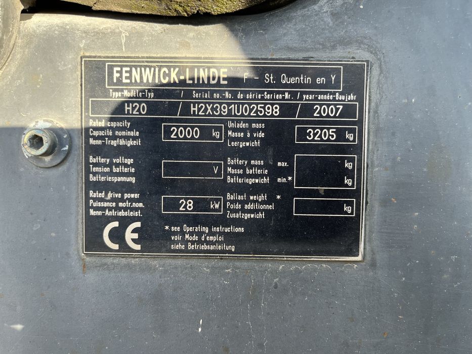 Wózek widłowy linde H20T 391 gaz lpg