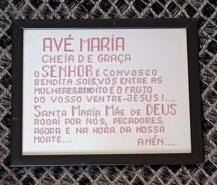 Quadro em ponto cruz "AVÉ MARIA"
